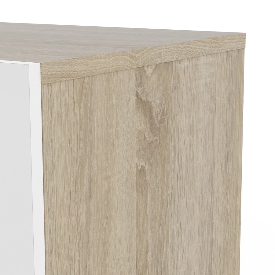 TVILUM Pepe Nachttisch, m. 2 Schubladen - eichenfarbene und weiße Folie und Kunststoff (40x40,25)