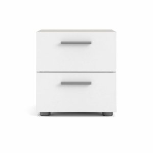 TVILUM Pepe sängbord, med 2 ldor - ekfärgad och vit folie och plast (40x40,25)