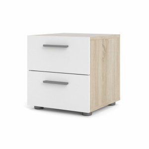 TVILUM Pepe s�ngbord, med 2 l�dor - ekf�rgad och vit folie och plast (40x40,25)