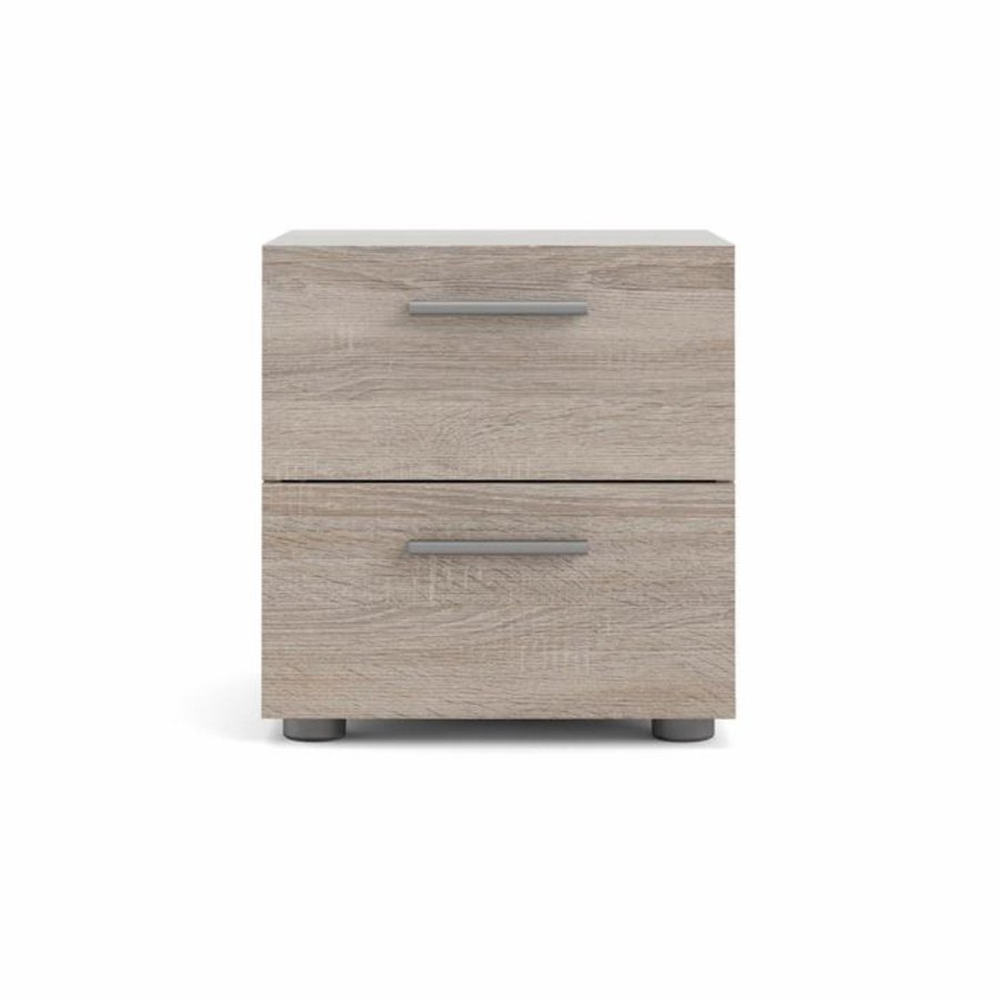 TVILUM Pepe Nachttisch, m. 2 Schubladen - Trüffelfolie und Kunststoff (40x40,25)