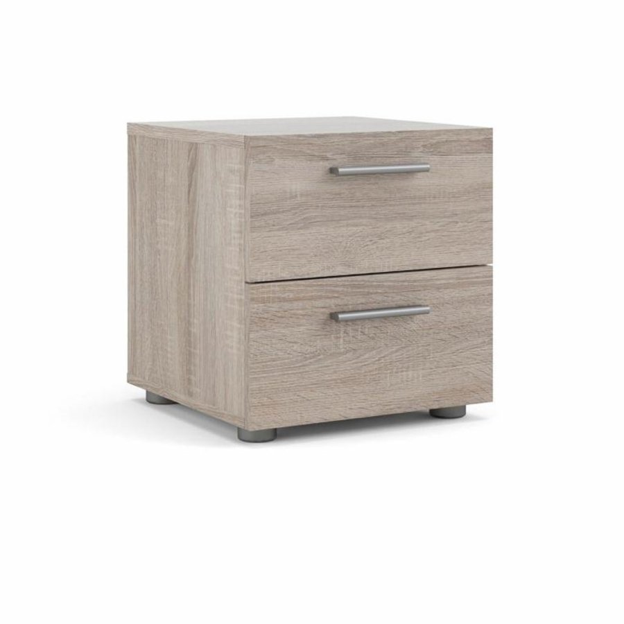 TVILUM Pepe Nachttisch, m. 2 Schubladen - Trüffelfolie und Kunststoff (40x40,25)