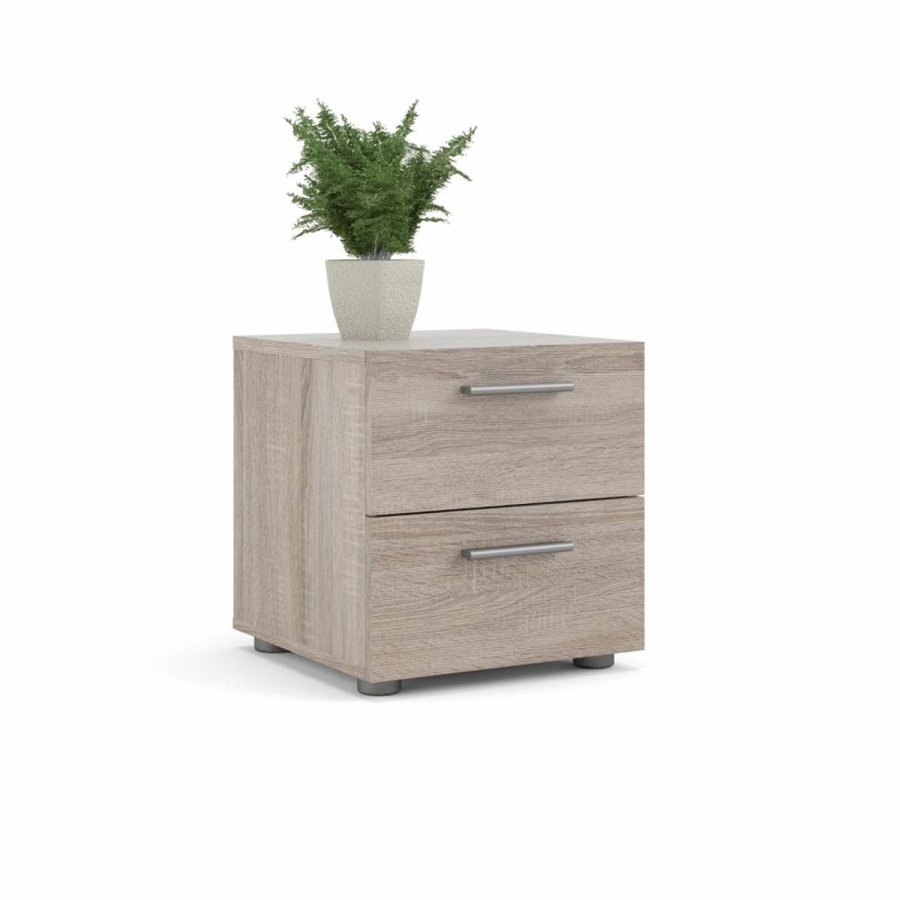TVILUM Pepe Nachttisch, m. 2 Schubladen - Trüffelfolie und Kunststoff (40x40,25)
