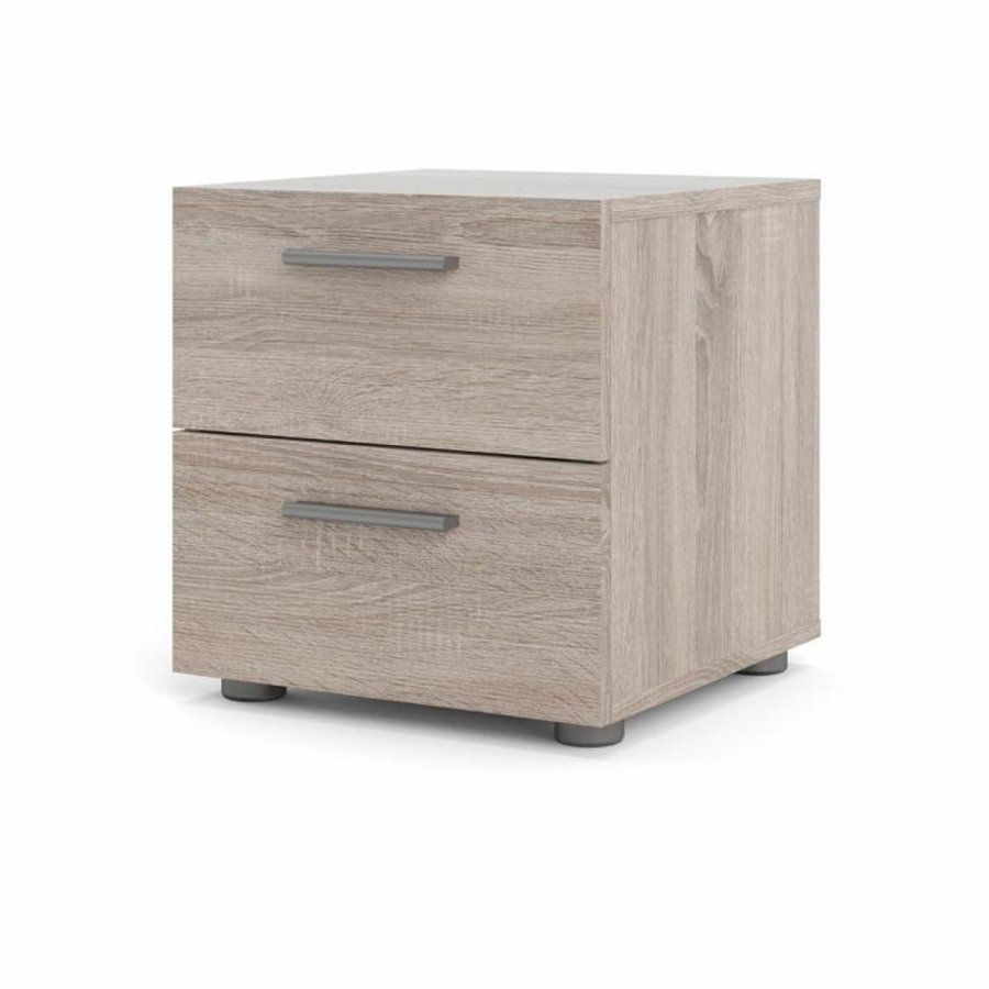 TVILUM Pepe Nachttisch, m. 2 Schubladen - Trüffelfolie und Kunststoff (40x40,25)