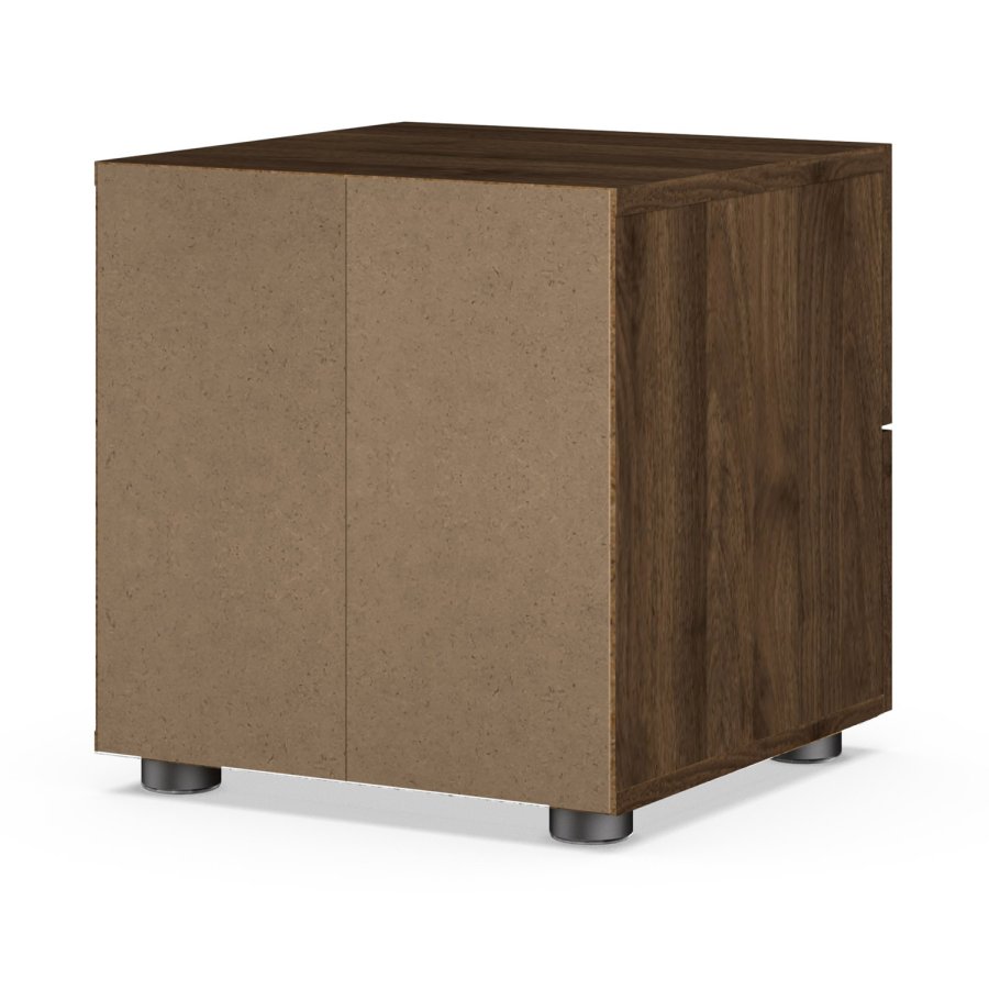 TVILUM Pepe sengebord, m. 2 skuffer - valnd folie og plastik (40x40,25)