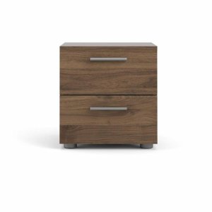 TVILUM Pepe sängbord, med 2 ldor - valnötsfolie och plast (40x40,25)