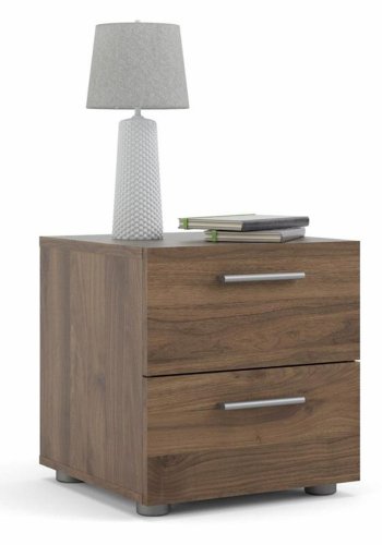 TVILUM Pepe sengebord, m. 2 skuffer - valn�d folie og plastik (40x40,25)