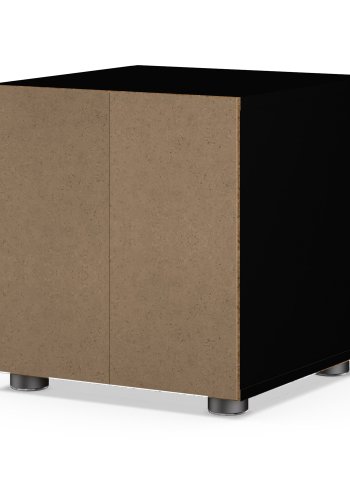 TVILUM Pepe Nachttisch, m. 2 Schubladen - schwarze Folie und Kunststoff (40x40,25)