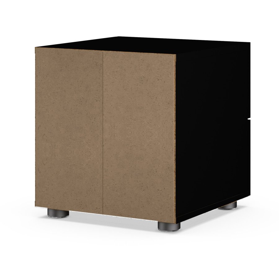 TVILUM Pepe Nachttisch, m. 2 Schubladen - schwarze Folie und Kunststoff (40x40,25)