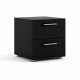 TVILUM Pepe Nachttisch, m. 2 Schubladen - schwarze Folie und Kunststoff (40x40,25)