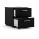 TVILUM Pepe Nachttisch, m. 2 Schubladen - schwarze Folie und Kunststoff (40x40,25)