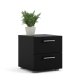 TVILUM Pepe Nachttisch, m. 2 Schubladen - schwarze Folie und Kunststoff (40x40,25)