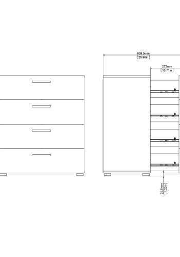 
TVILUM Pepe kommode - hvidt træ, m. 4 skuffer
