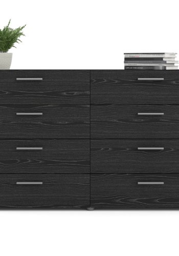 TVILUM Pepe dobbelt kommode, m. 8 skuffer - sort folie og plastik