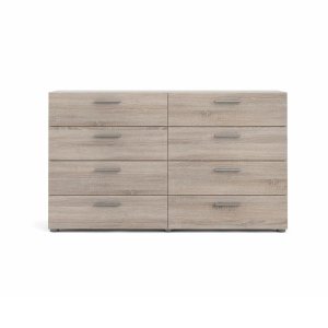 TVILUM Pepe dobbelt kommode, m. 8 skuffer - trffel folie og plastik