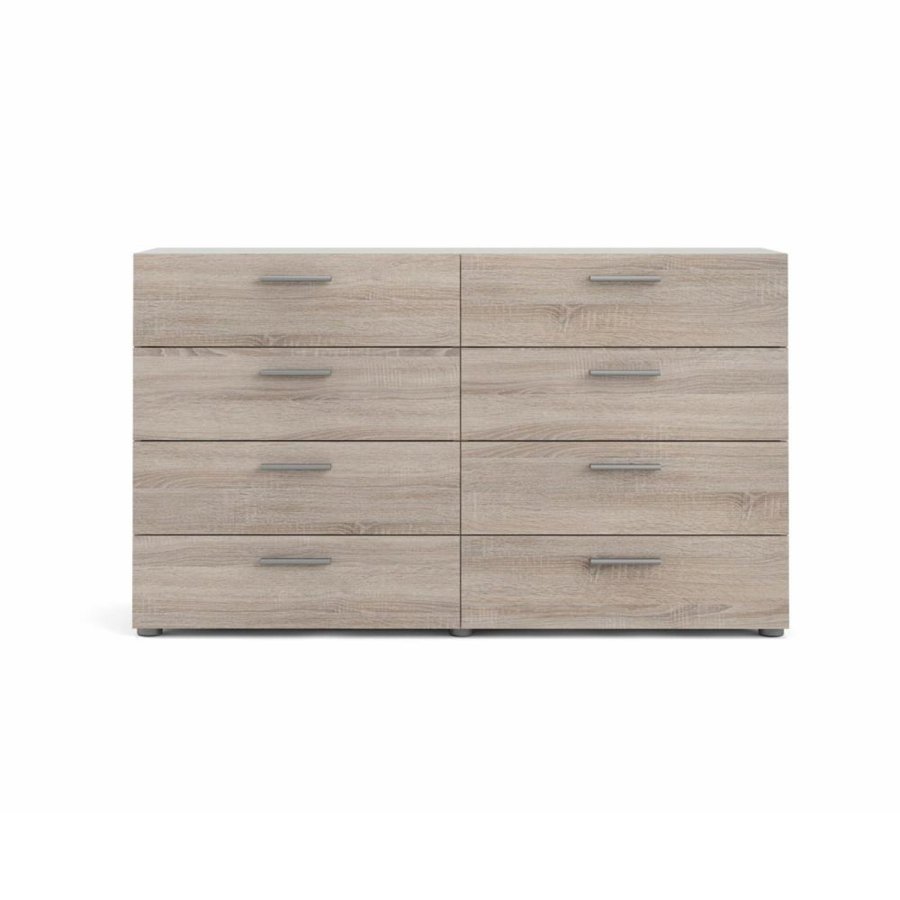 TVILUM Pepe Doppelkommode mit 8 Schubladen - Trüffelfolie und Kunststoff