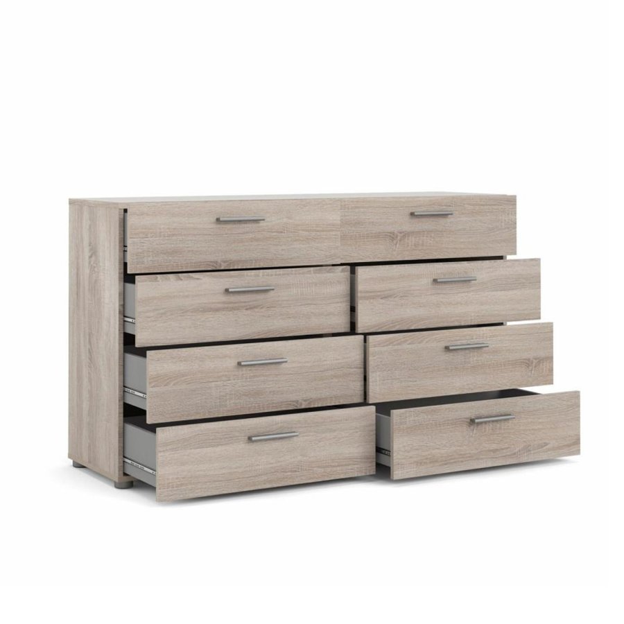 TVILUM Pepe Doppelkommode mit 8 Schubladen - Trüffelfolie und Kunststoff