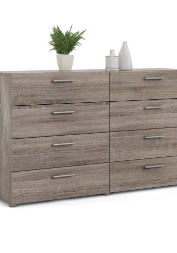 TVILUM Pepe Doppelkommode mit 8 Schubladen - Trüffelfolie und Kunststoff