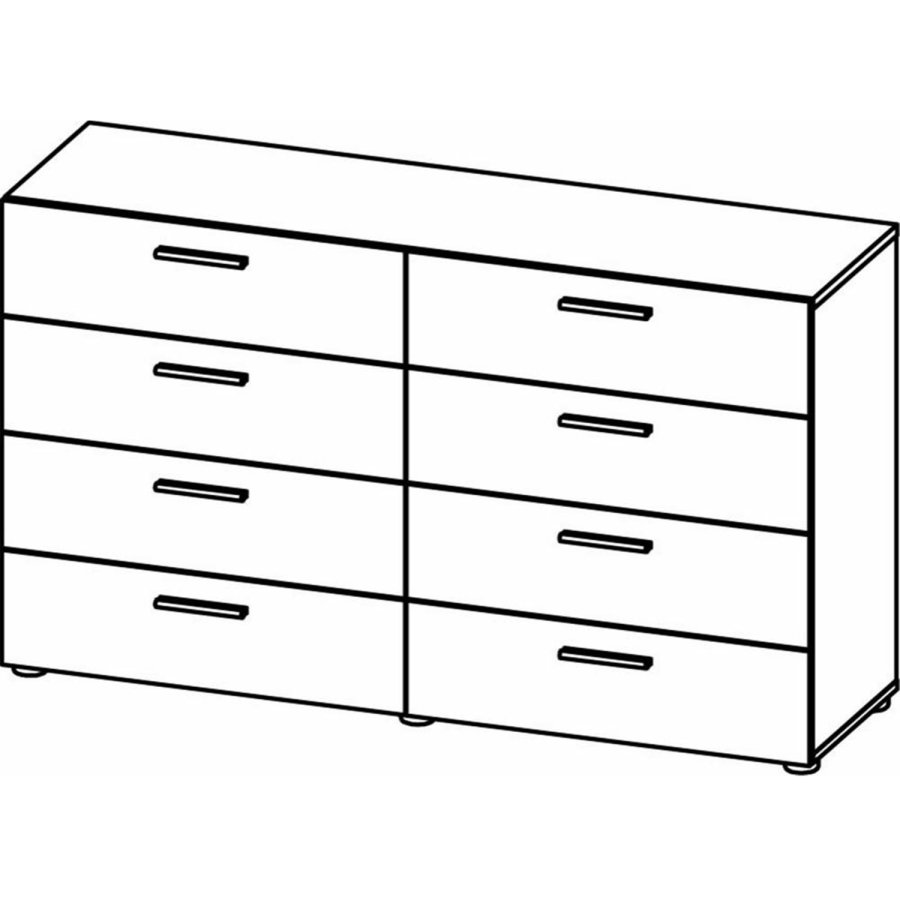 TVILUM Pepe Doppelkommode mit 8 Schubladen - Trüffelfolie und Kunststoff