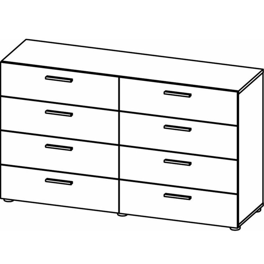 TVILUM Pepe Doppelkommode mit 8 Schubladen - Walnussfolie und Kunststoff