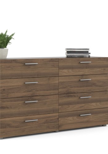 TVILUM Pepe dobbelt kommode, m. 8 skuffer - valn�d folie og plastik