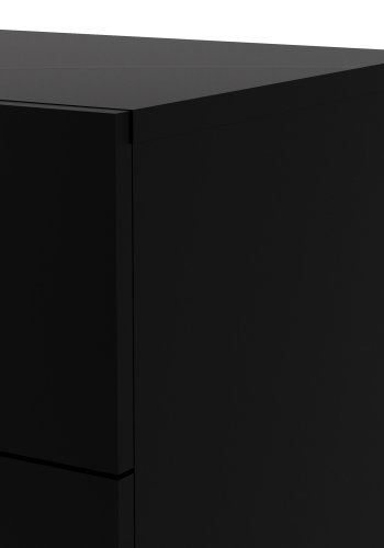 TVILUM Pepe Kommode - Schwarz matt in Eichenstruktur, mit 8 Schubladen