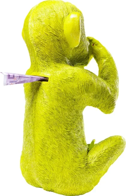 KARE DESIGN Monkey Iwazaru sparebsse - lime grn polyresin (H:35)