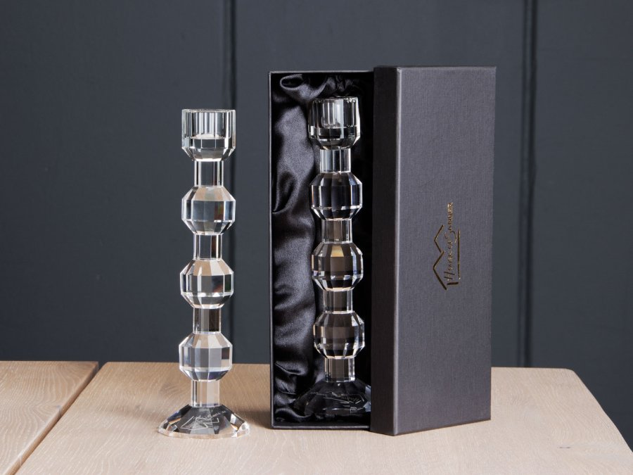 HOUSE OF SANDER Iris lysestake - klart krystallglass