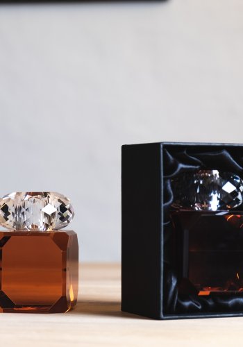 HOUSE OF SANDER Daisy lysestake - fersken og klart glass