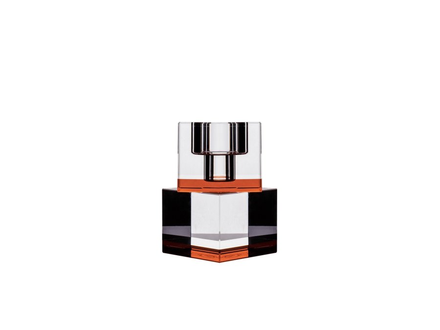 HOUSE OF SANDER Lyng lysestake - fersken og klart glass