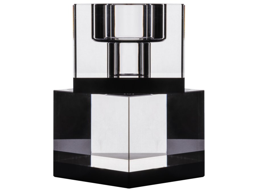 HOUSE OF SANDER Lyng lysestake - svart og klart glass