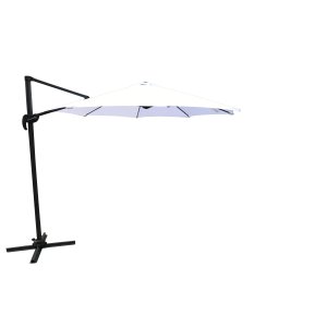 VENTURE DESIGN Leeds parasol med tilt, 3m - hvid, sort aluminium og stl 