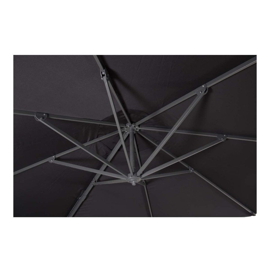 VENTURE DESIGN Leeds parasoll med tilt, 3,5m - svart stoff og aluminium 