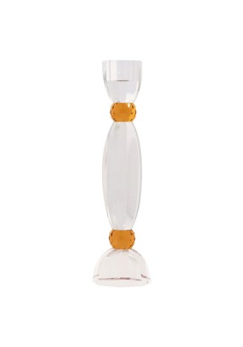 HOUSE OF SANDER Anemone lysestake - rav og klart glass (H:22)