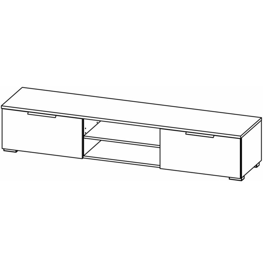 TVILUM Match TV-Tisch, mit 1 Regal und 2 Schubladen – Trüffelfolie (172,7 x 39,9)