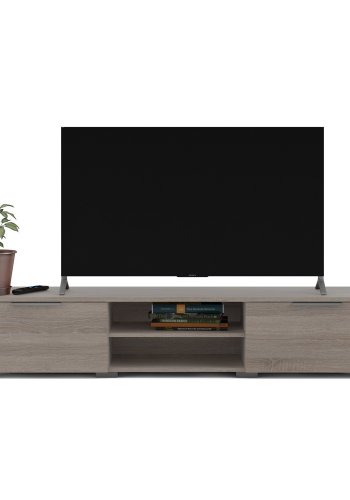 TVILUM Match TV-Tisch, mit 1 Regal und 2 Schubladen – Trüffelfolie (172,7 x 39,9)