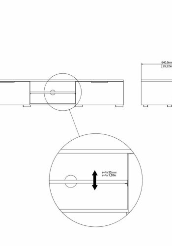 TVILUM Match TV-Tisch, mit 1 Regal und 2 Schubladen – schwarze Folie und Kunststoff (172,7 x 39,9)