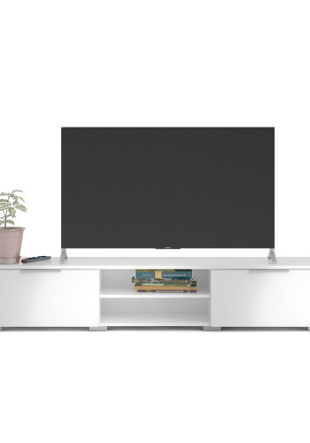 TVILUM Match TV-bord - hvit hyglans tre, 2 skuffer