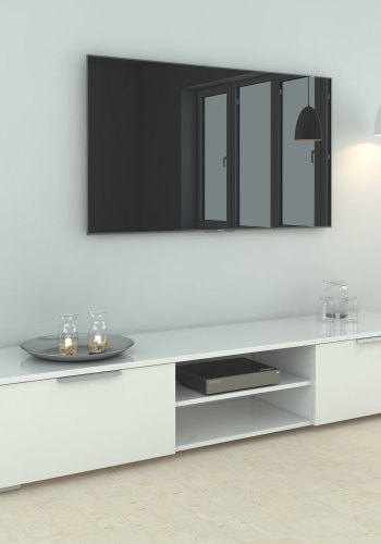 TVILUM Match TV-bord - hvit hyglans tre, 2 skuffer