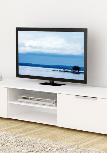 TVILUM Match TV-bord - hvit hyglans tre, 2 skuffer