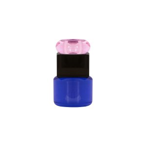 HOUSE OF SANDER Petunia lysestage - lyserd/rgfarvet/bl glas (H:11,5)