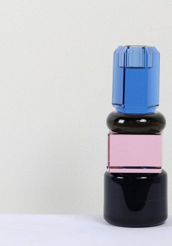 HOUSE OF SANDER Hyacinth lysestake - bl/smoky/rosa/mrkebltt glass (H:19)