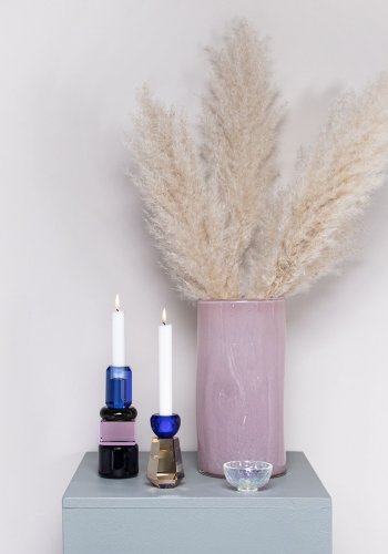 HOUSE OF SANDER Hyacinth lysestake - bl/smoky/rosa/mrkebltt glass (H:19)