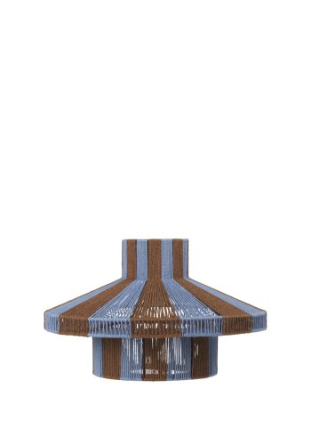 BROSTE COPENHAGEN Diana lampeskjerm - karamellbrun og serenity lysebl jute