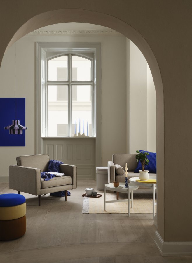 BROSTE COPENHAGEN Diana Lampenschirm – waldgrün und orchideenhellviolette Jute