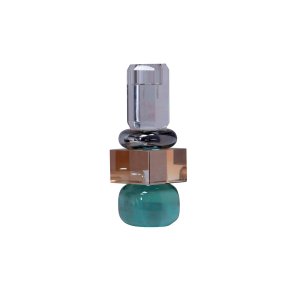 HOUSE OF SANDER Berberis lysestage - klar/rgfarvet/champagne/mint krystalglas (H:18)