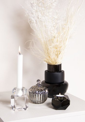 HOUSE OF SANDER Taks lysestake - rkt krystallglass (H:7)