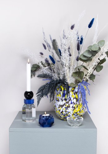 HOUSE OF SANDER Taks lysestake - lysebltt krystallglass (H:7)