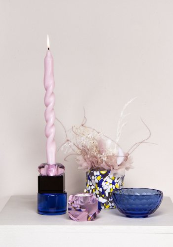 HOUSE OF SANDER Taks lysestake - rosa krystallglass (H:7)