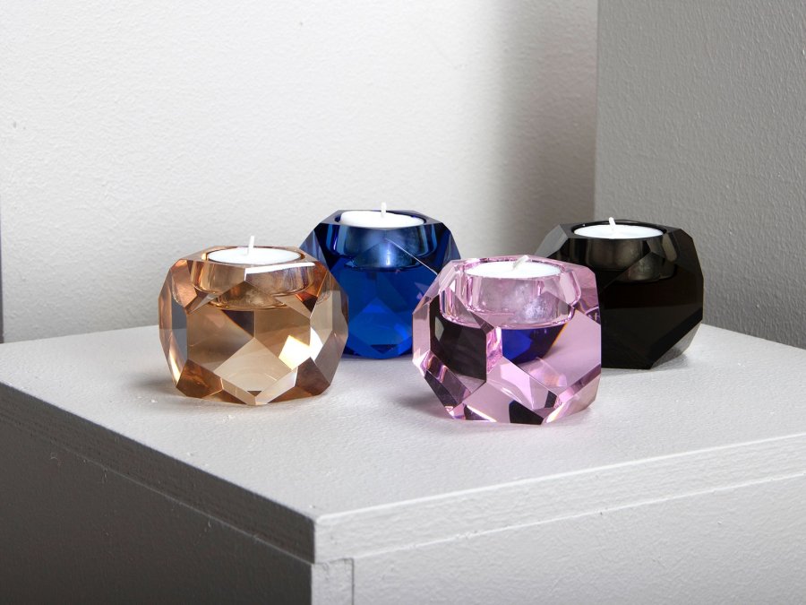 HOUSE OF SANDER Taks lysestake - lysebltt krystallglass (H:7)