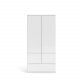 TVILUM Naia Kleiderschrank - weißes Hochglanzholz, mit 2 Türen und 1 Schublade